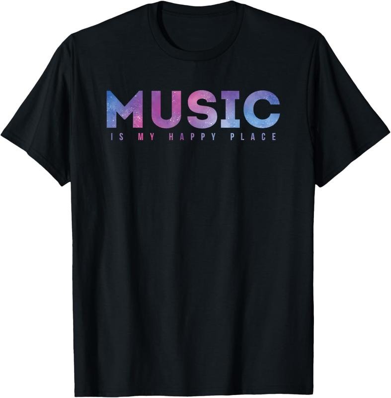 100% Cotton Music Is My Happy Place T-Shirt