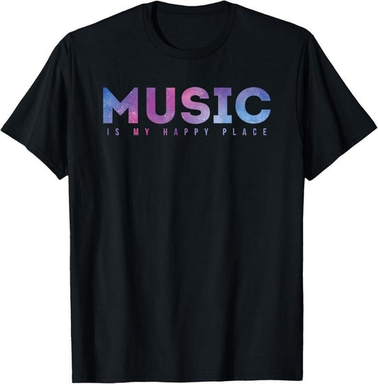 100% Cotton Music Is My Happy Place T-Shirt