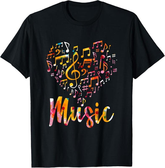 100% Cotton Musician Gift Musical Instrument Music Notes Treble Clef T-Shirt
