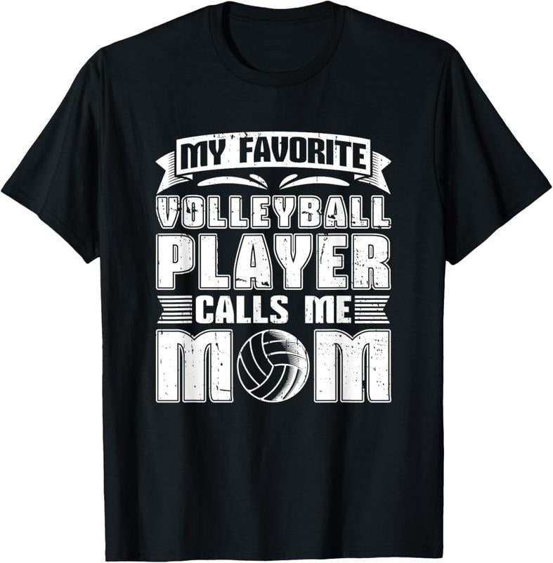 100% Cotton My Favorite Volleyball Player Calls Me Mom - Volleyball Mom T-Shirt Hoodie, Sweatshirt | DripVista.com