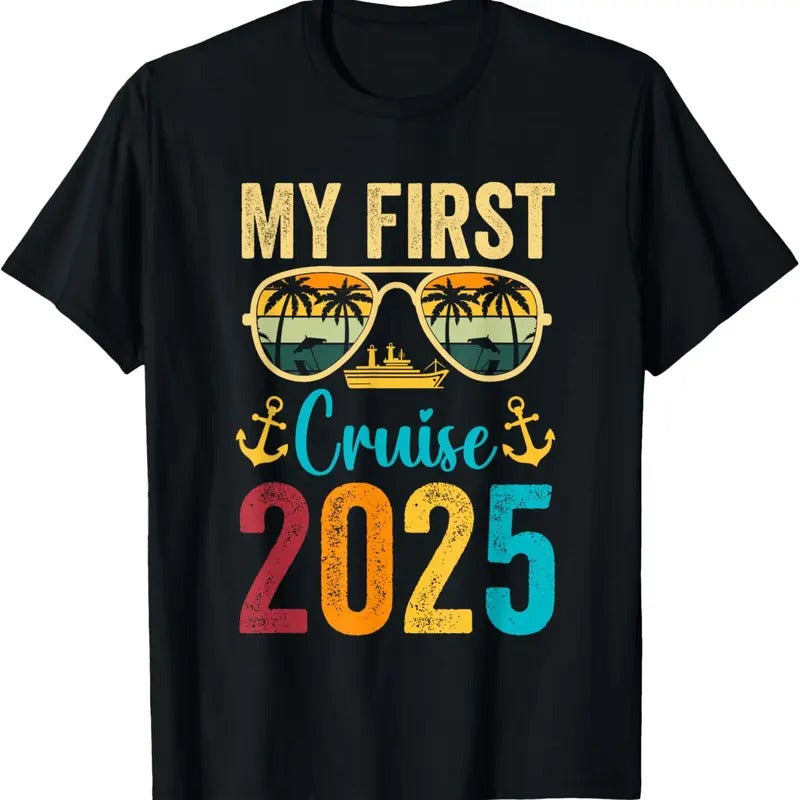 100% Cotton My First 2025 Cruise Trip  Vacation Matching Family Ship T-Shirt Hoodie, Sweatshirt | DripVista.com