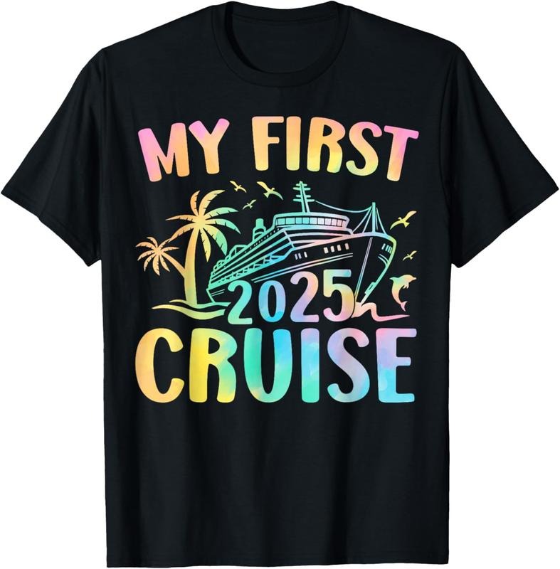 100% Cotton My First Cruise 2025 Cruising Ship Vacation Travel Trip T-Shirt Hoodie, Sweatshirt | DripVista.com