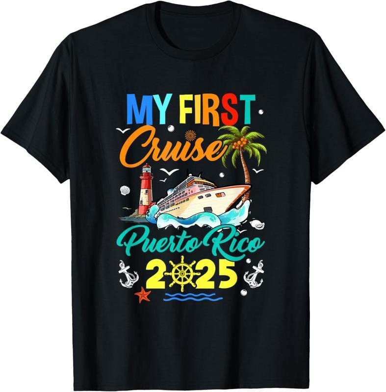 100% Cotton My First Cruise Puerto Rico 2025 Family Matching Vacation T-Shirt Hoodie, Sweatshirt | DripVista.com