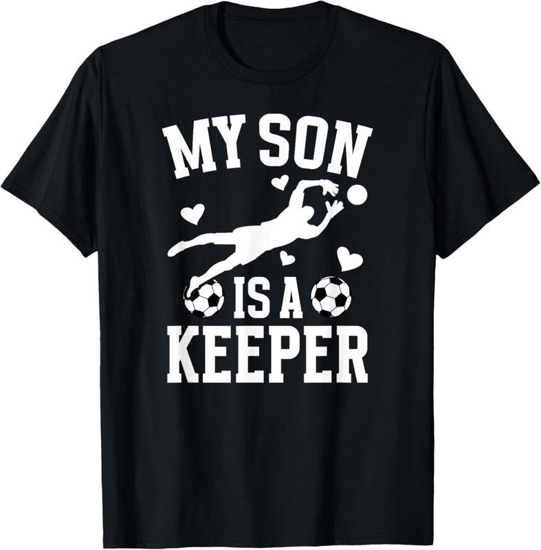100% Cotton My Son Is A Soccer Keeper Mom Of A Soccer Goalkeeper Mother T-Shirt Hoodie, Sweatshirt | DripVista.com