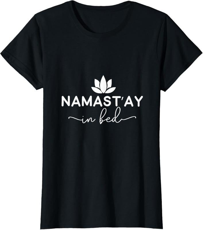 100% Cotton Namast'ay in Bed Shirt Women's Namaste Yoga Cute Yoga Shirt T-Shirt Hoodie, Sweatshirt | DripVista.com