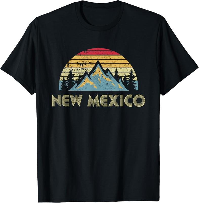 100% Cotton New Mexico Tee - Retro Vintage Mountains Nature Hiking Shirt T-Shirt Hoodie, Sweatshirt | DripVista.com