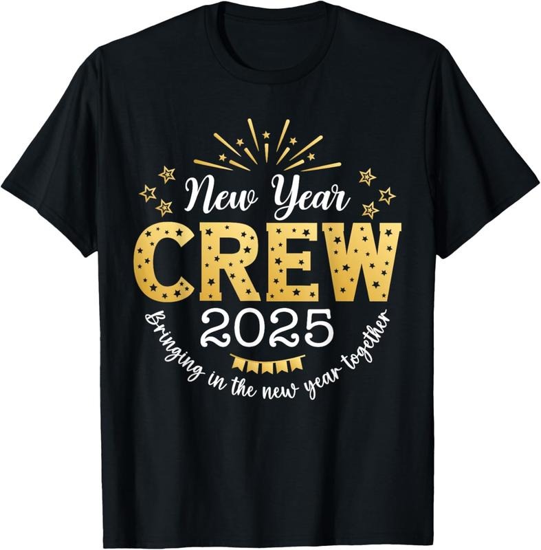 100% Cotton New Year Crew 2025 Bringing In The New Year Together Family T-Shirt Hoodie, Sweatshirt | DripVista.com