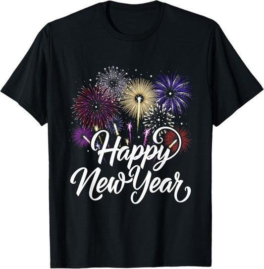 100% Cotton New Years Eve Party Supplies NYE 2025 Happy New Year T-Shirt