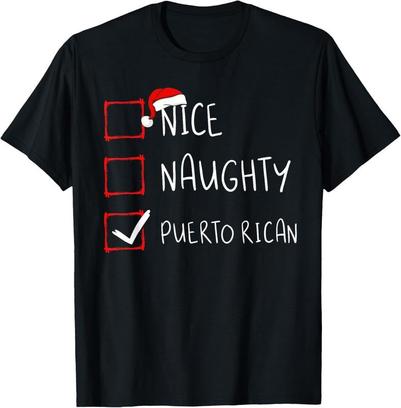 100% Cotton Nice Naughty Puerto Rican Christmas Puerto Rico Heritage T-Shirt Hoodie, Sweatshirt | DripVista.com