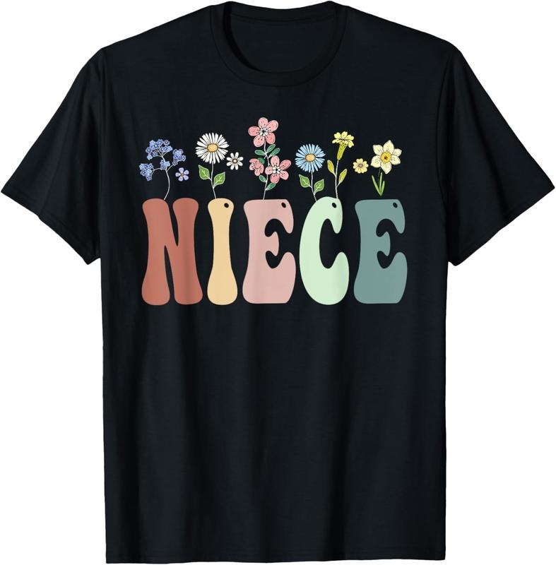 100% Cotton Niece Gifts Women Wildflower Floral Design Niece T-Shirt Hoodie, Sweatshirt | DripVista.com