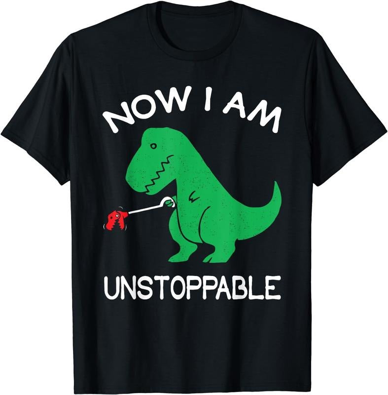 [100% Cotton]Now I Am Unstoppable Funny T-Rex T-Shirt Black Hoodie, Sweatshirt | DripVista.com
