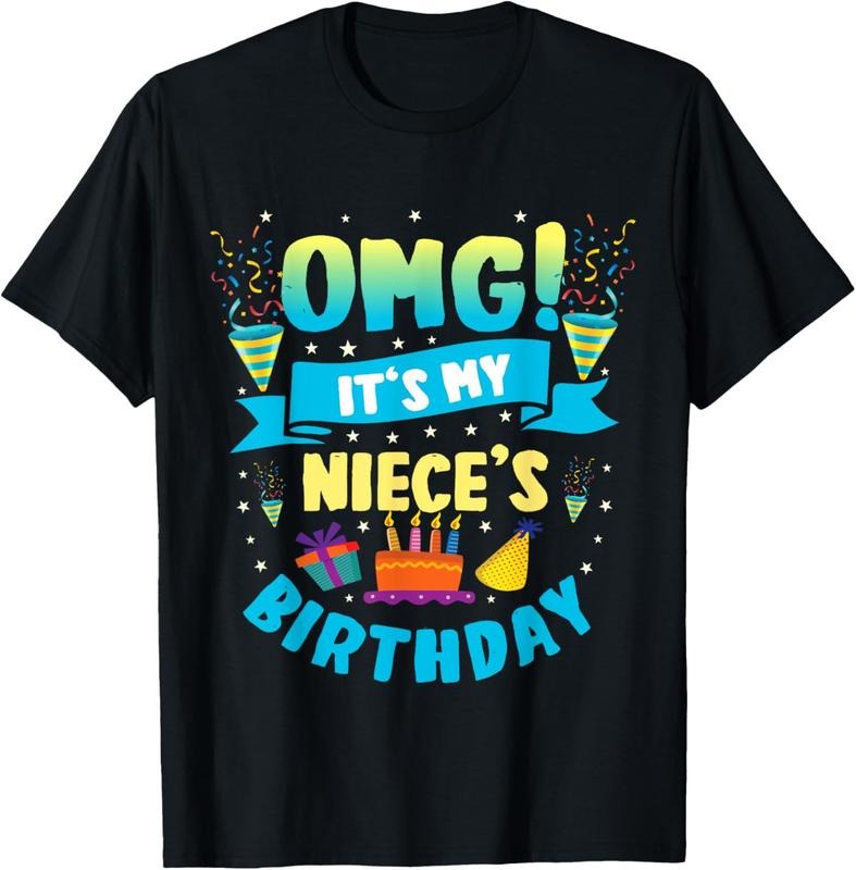 100% Cotton OMG It's My Niece Birthday T-Shirt Hoodie, Sweatshirt | DripVista.com