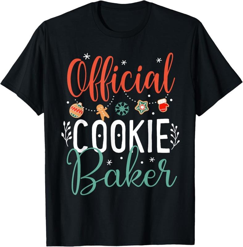 100% Cotton Official Cookie Baker Funny Christmas Couples Matching T-Shirt Hoodie, Sweatshirt | DripVista.com