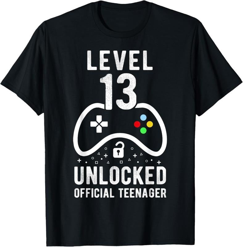 100% Cotton Official Teenager 13th Birthday Level 13 Unlocked T-Shirt Hoodie, Sweatshirt | DripVista.com