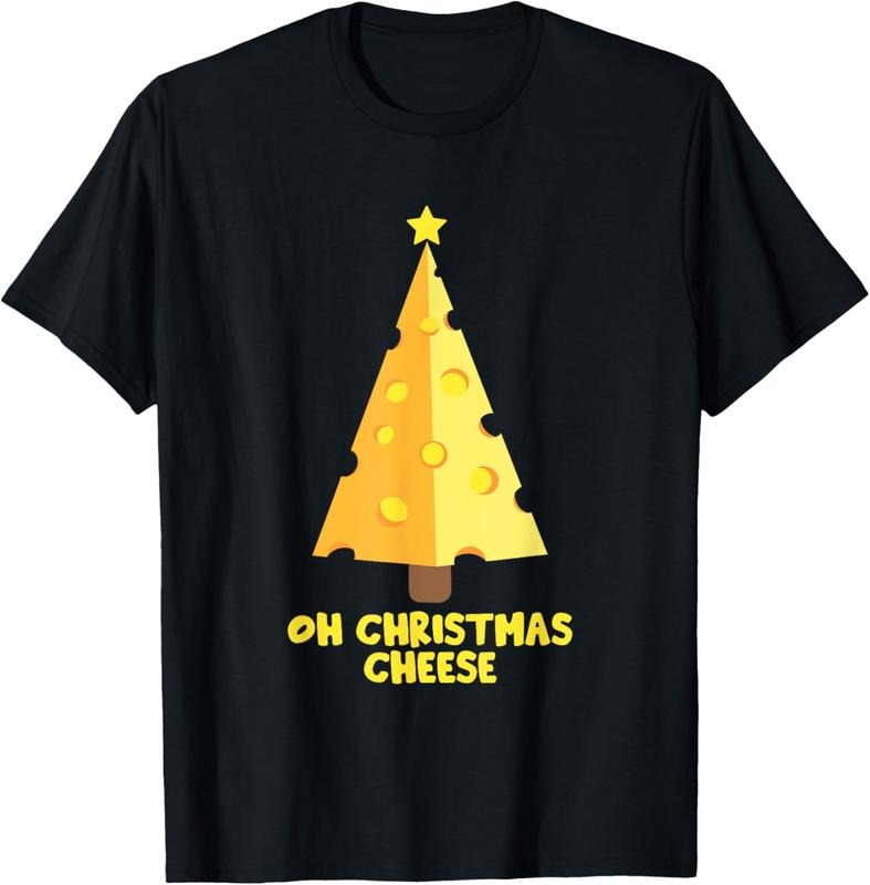 100% Cotton Oh Christmas Cheese Funny Cheese Lovers Gift T-Shirt