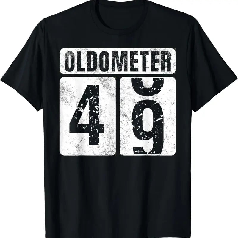100% Cotton Oldometer 49 Shirt Vintage Funny 49th Birthday Gift Idea T-Shirt Hoodie, Sweatshirt | DripVista.com