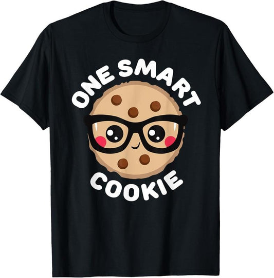 100% Cotton One Smart Cookie Cute Kawaii Style Pun Chocolate Chip T-Shirt
