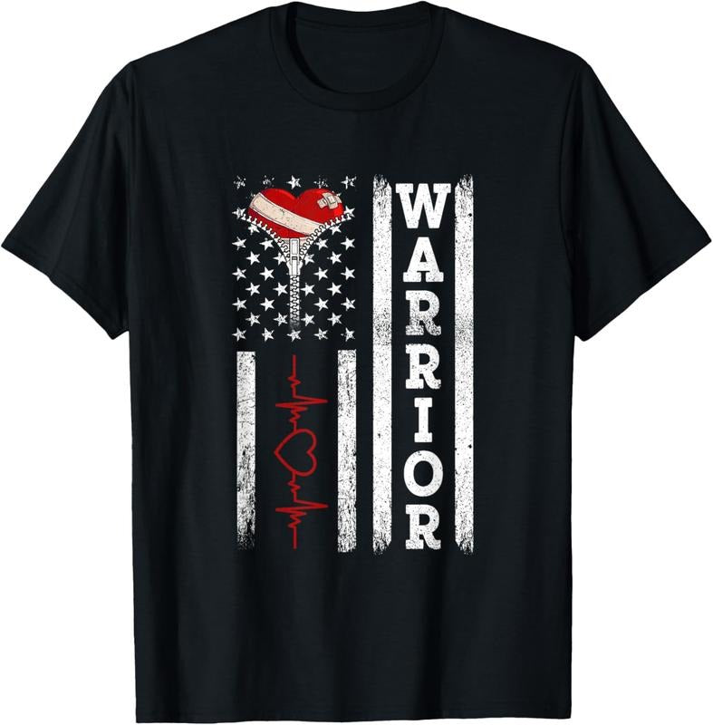 100% Cotton Open Heart Surgery Warrior Gift For Heart Patients Survivor T-Shirt Hoodie, Sweatshirt | DripVista.com