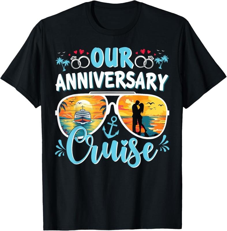 100% Cotton Our Anniversary Cruise Husband Wife Couples Cruise Vacation T-Shirt Hoodie, Sweatshirt | DripVista.com