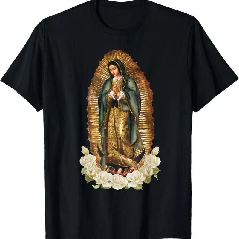 100% Cotton Our Lady of Guadalupe Virgin Mary Catholic Saint T-Shirt Hoodie, Sweatshirt | DripVista.com