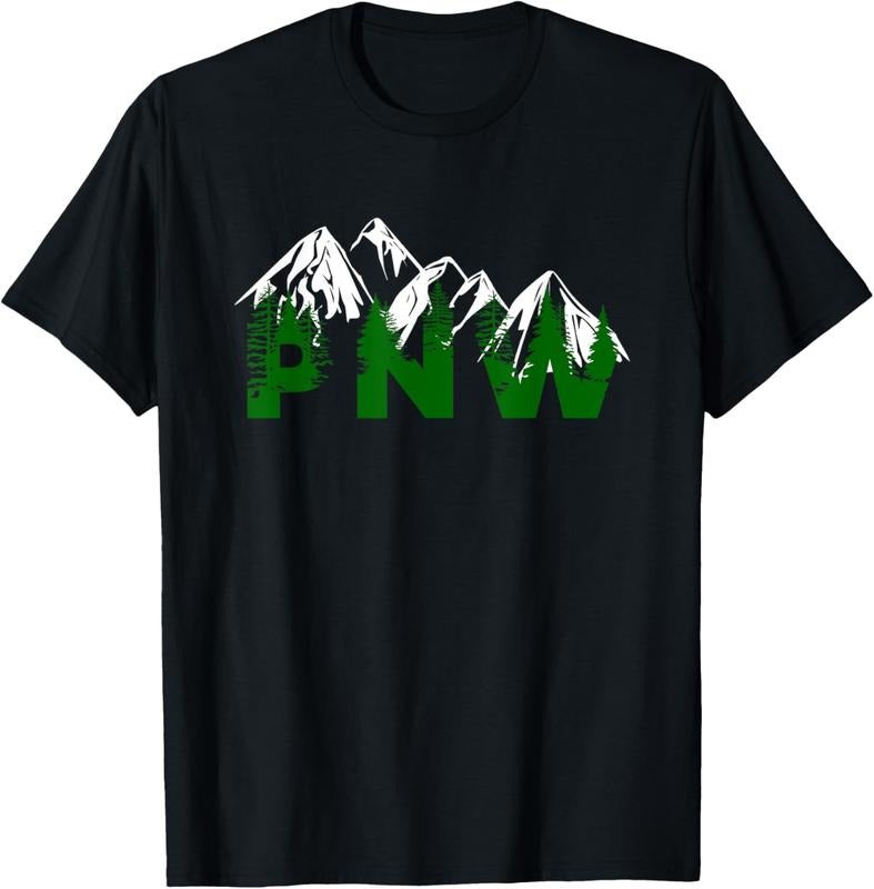 100% Cotton Pacific Northwest PNW Pine Trees Mountains Gift T-Shirt Hoodie, Sweatshirt | DripVista.com