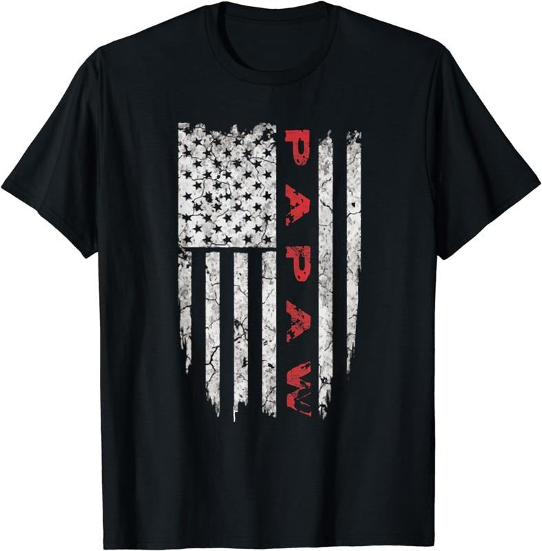 [100% Cotton]Papaw American Flag T-shirt Grandpa Gifts Men Tee Shirts Hoodie, Sweatshirt | DripVista.com