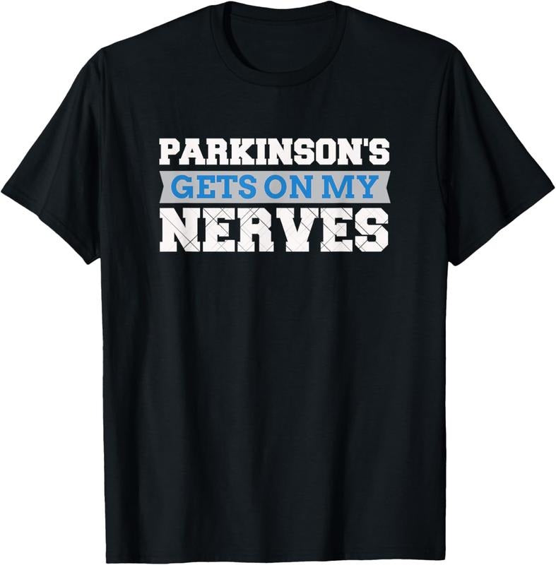 100% Cotton Parkinson's Gets On My Nerves T-Shirt Awareness Gift T-Shirt Hoodie, Sweatshirt | DripVista.com