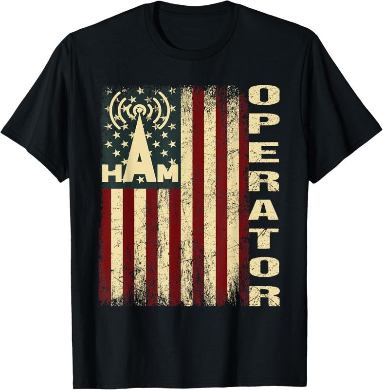 100% Cotton Patriotic USA Flag Ham Radio Amateur Radio Operator T-Shirt Hoodie, Sweatshirt | DripVista.com