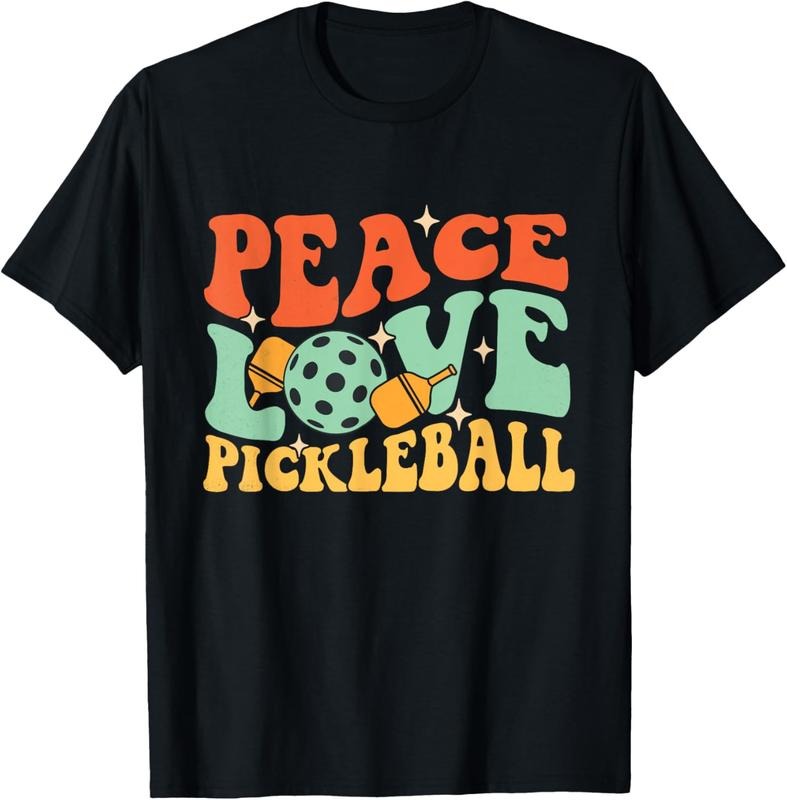 100% Cotton Peace Love Pickleball - Pickleballers Pickleball Player T-Shirt Hoodie, Sweatshirt | DripVista.com