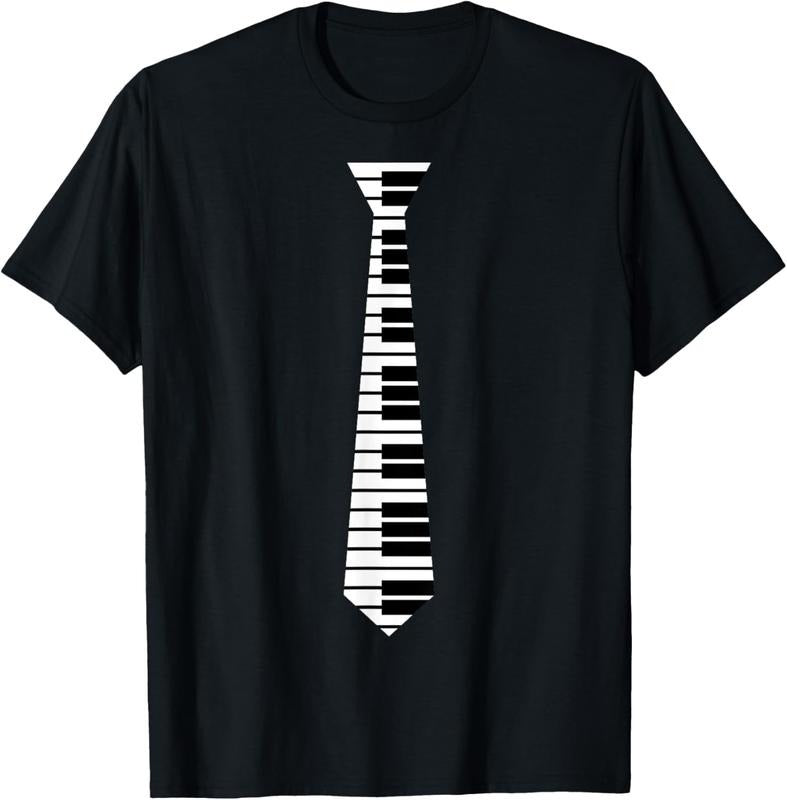 100% Cotton Piano Neck Tie Funny Humorous Keyboard Music Player Fun Gift T-Shirt Hoodie, Sweatshirt | DripVista.com