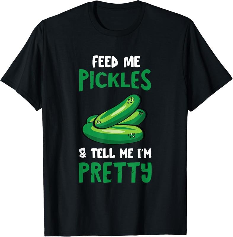 100% Cotton Pickle Feed Me Cucumber Dill Pickle Food Vegetable Lover T-Shirt Hoodie, Sweatshirt | DripVista.com