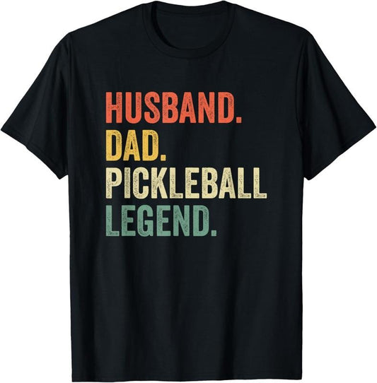 100% Cotton Pickleball Funny Husband Dad Legend Vintage Father's Day T-Shirt