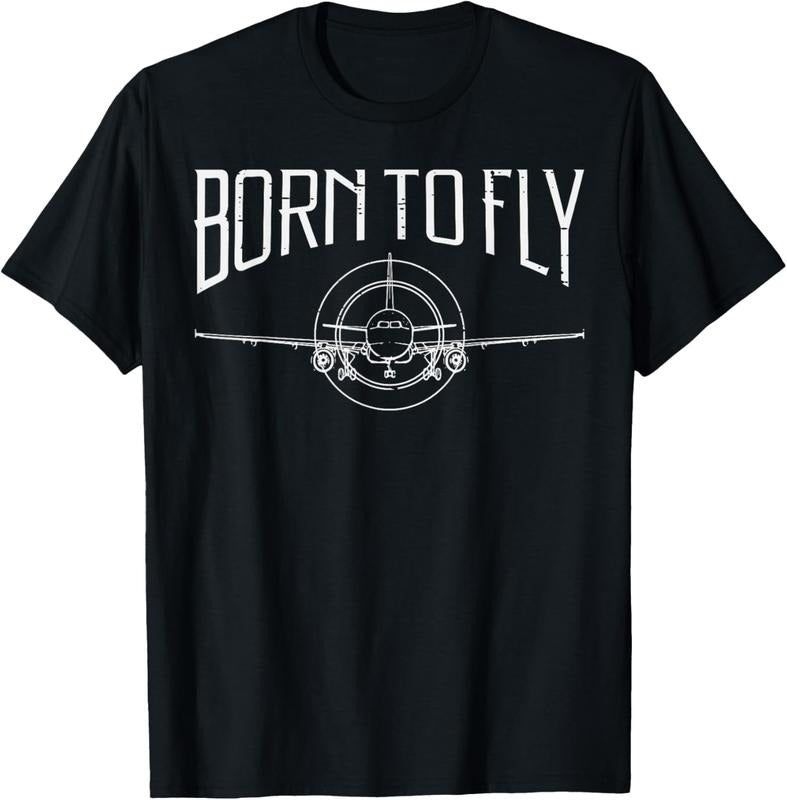 100% Cotton Pilot Born To Fly Airplane Aviation Aviator Men Women T-Shirt Hoodie, Sweatshirt | DripVista.com