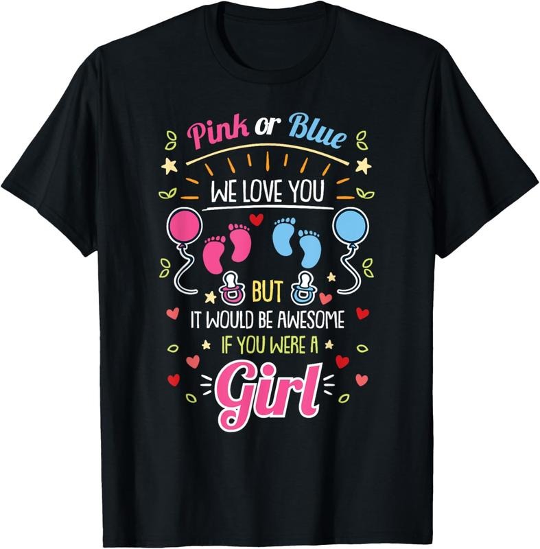 100% Cotton Pink O Blue We Love You Awesome Gender Reveal Pink Team Girl T-Shirt Hoodie, Sweatshirt | DripVista.com