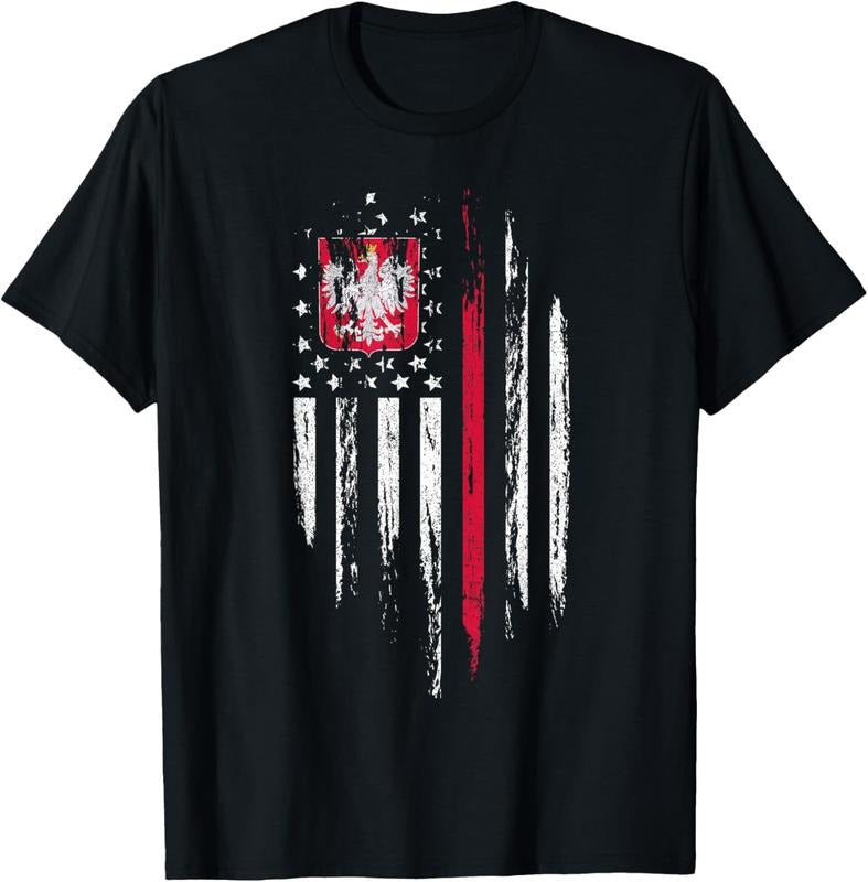 100% Cotton Polish American Flag Combo Poland USA Polska Patriotic Gift T-Shirt Hoodie, Sweatshirt | DripVista.com