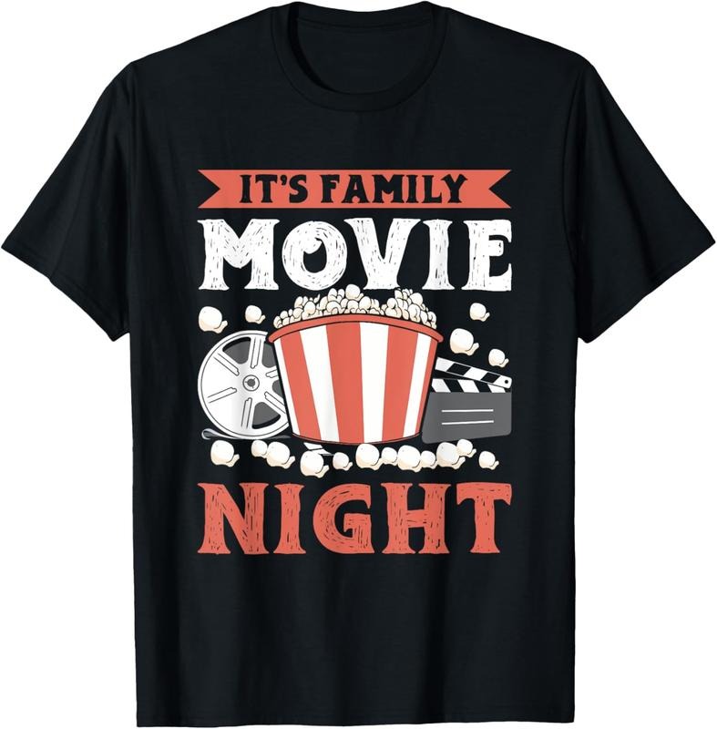 100% Cotton Popcorn Matching Clothes Family - It's Family Movie Night T-Shirt Hoodie, Sweatshirt | DripVista.com