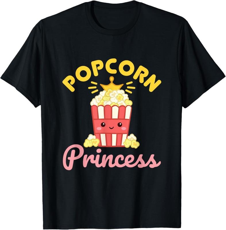100% Cotton Popcorn Princess Girls  Popcorn Lover T-Shirt Hoodie, Sweatshirt | DripVista.com