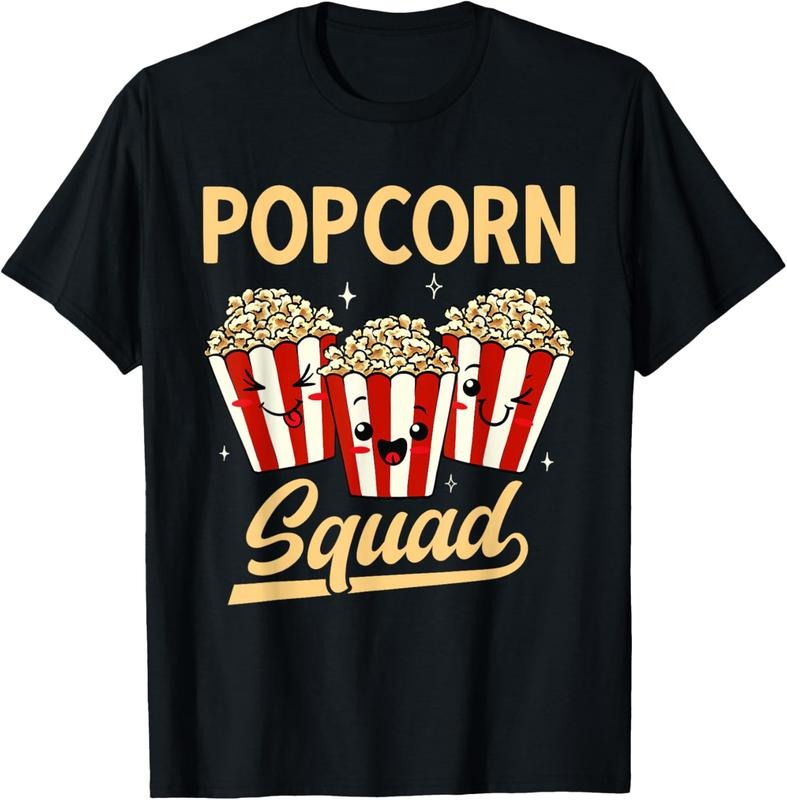 100% Cotton Popcorn Squad Movie Night Snack Popcorn T-Shirt Hoodie, Sweatshirt | DripVista.com