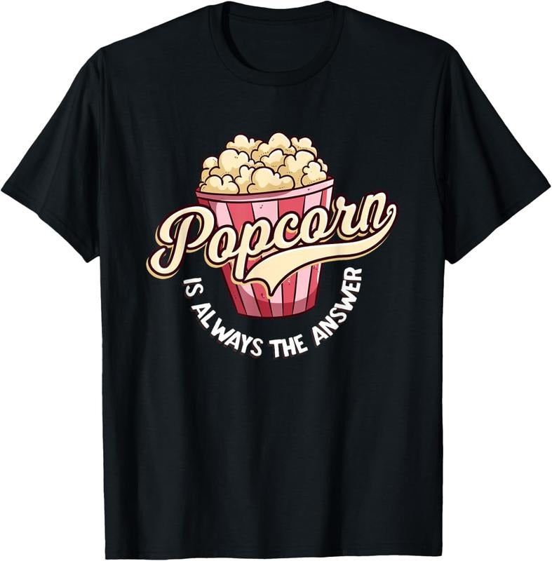 100% Cotton Popcorn is always the answer funny tee for  and teens T-Shirt Hoodie, Sweatshirt | DripVista.com