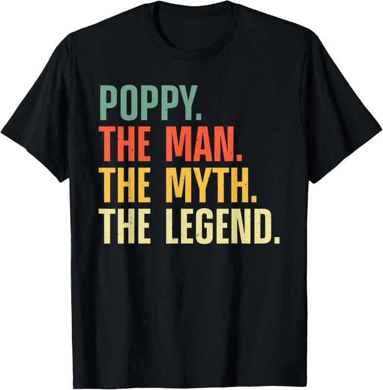 100% Cotton Poppy Design For Grandpa Grandfather From Grandkids Poppy T-Shirt Hoodie, Sweatshirt | DripVista.com