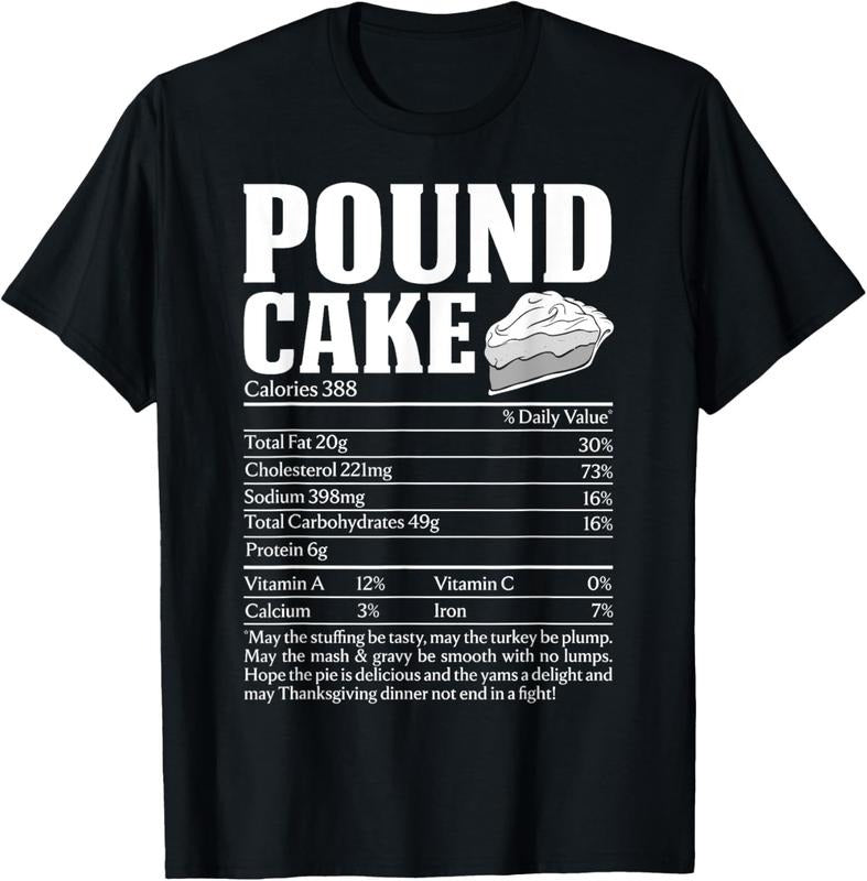 100% Cotton Pound Cake Nutritional Facts Thanksgiving Christmas Dessert T-Shirt Hoodie, Sweatshirt | DripVista.com