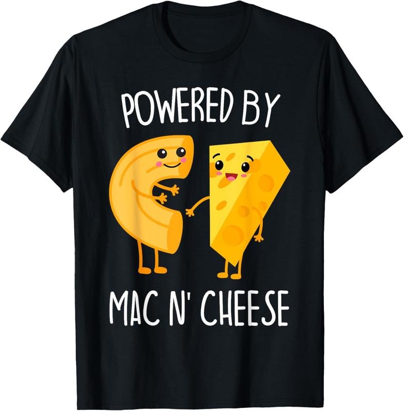 100% Cotton Powered By macaroni n Cheese T-Shirt Hoodie, Sweatshirt | DripVista.com