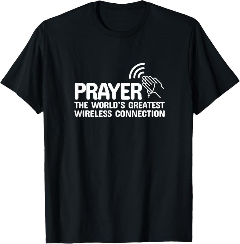 100% Cotton Prayer The Worlds Greatest Wireless Connection Christian T-Shirt Hoodie, Sweatshirt | DripVista.com