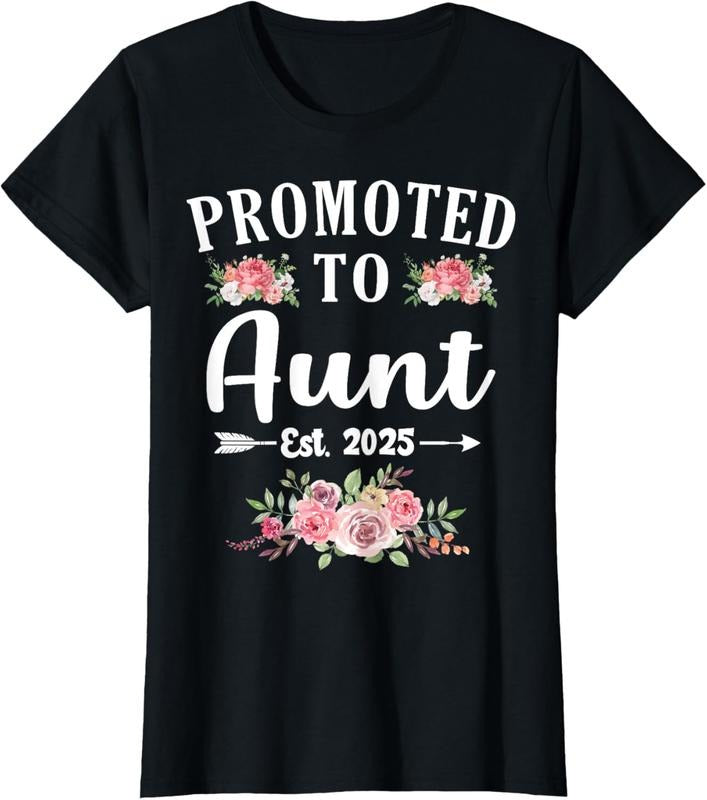 100% Cotton Promoted To Aunt 2025 Pregnancy Announcement Gifts for Aunt T-Shirt Hoodie, Sweatshirt | DripVista.com