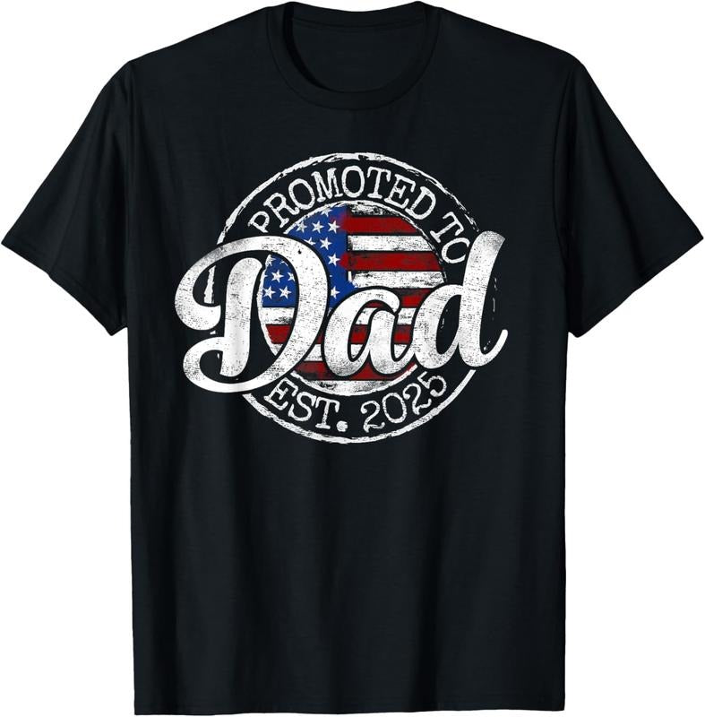 100% Cotton Promoted To Dad Est 2025 Daddy To Be Gifts First Time Dad T-Shirt Hoodie, Sweatshirt | DripVista.com