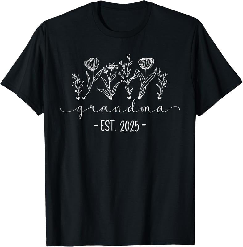 100% Cotton Promoted To Grandma 2025 Pregnancy Floral New Grandma 2025 T-Shirt Hoodie, Sweatshirt | DripVista.com
