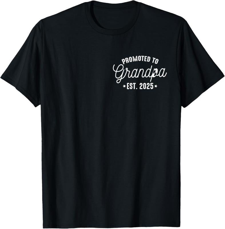 100% Cotton Promoted To Grandpa 2025 Grandpa est 2025 New Grandpa To be T-Shirt