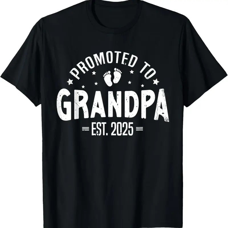 100% Cotton Promoted To Grandpa 2025 Grandpa est 2025 Soon To Be Grandpa T-Shirt Hoodie, Sweatshirt | DripVista.com