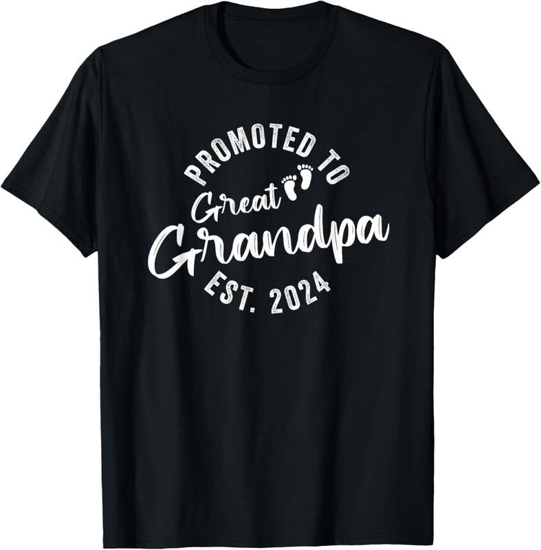 100% Cotton Promoted To Great Grandpa 2024 T-Shirt Hoodie, Sweatshirt | DripVista.com