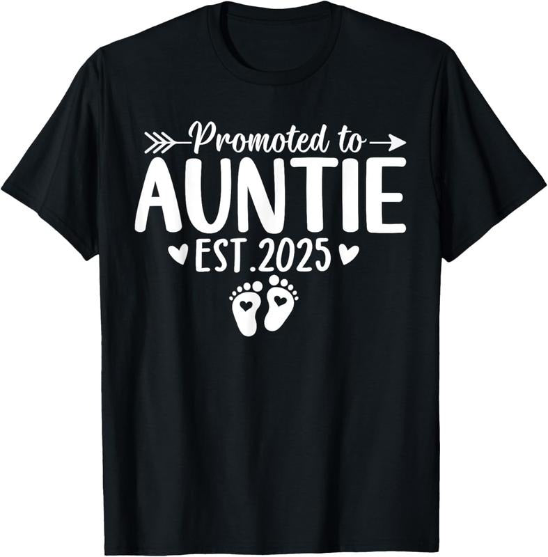 100% Cotton Promoted to Auntie Est 2025 Soon To Be New Aunt  Reveal T-Shirt Hoodie, Sweatshirt | DripVista.com